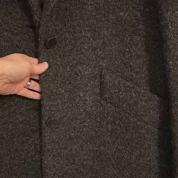 Marc New York Paige Wool Boucle Notch Long Coat Size 12 - Picture 5 of 8